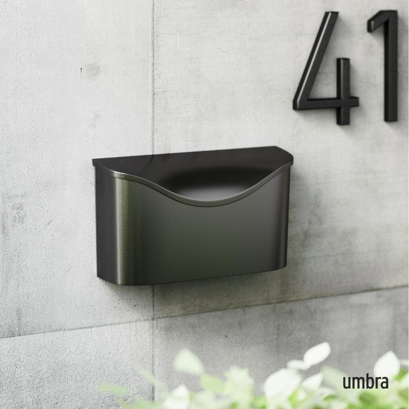 Umbra Postino Wall-Mount Mailbox, Black - Image 2